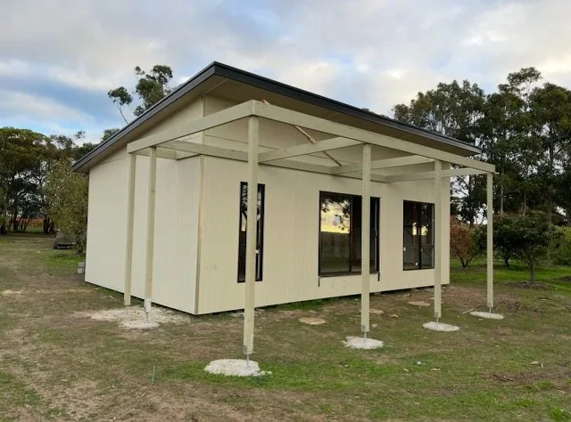 Ancillary accommodation on a rural South Australian block, framed and clad